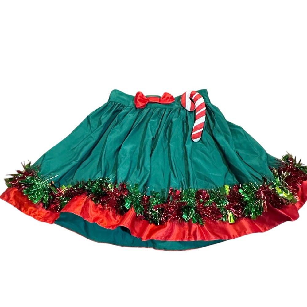 Holiday Elf Tutu Skirt – Green & Red with Candy‎ Cane & Bow women’s medium